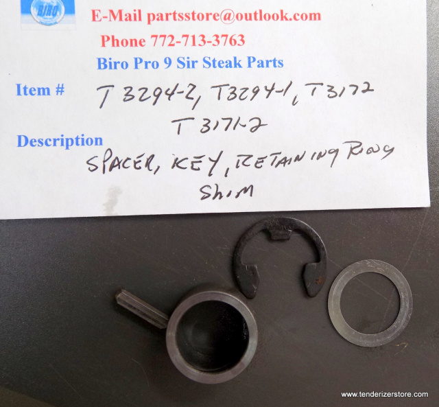 Biro-Pro-9-Sir-Steak T3294-2, T3294-1, T3172-2 Knife Drive Spacer, Clip, Key, Washer Used